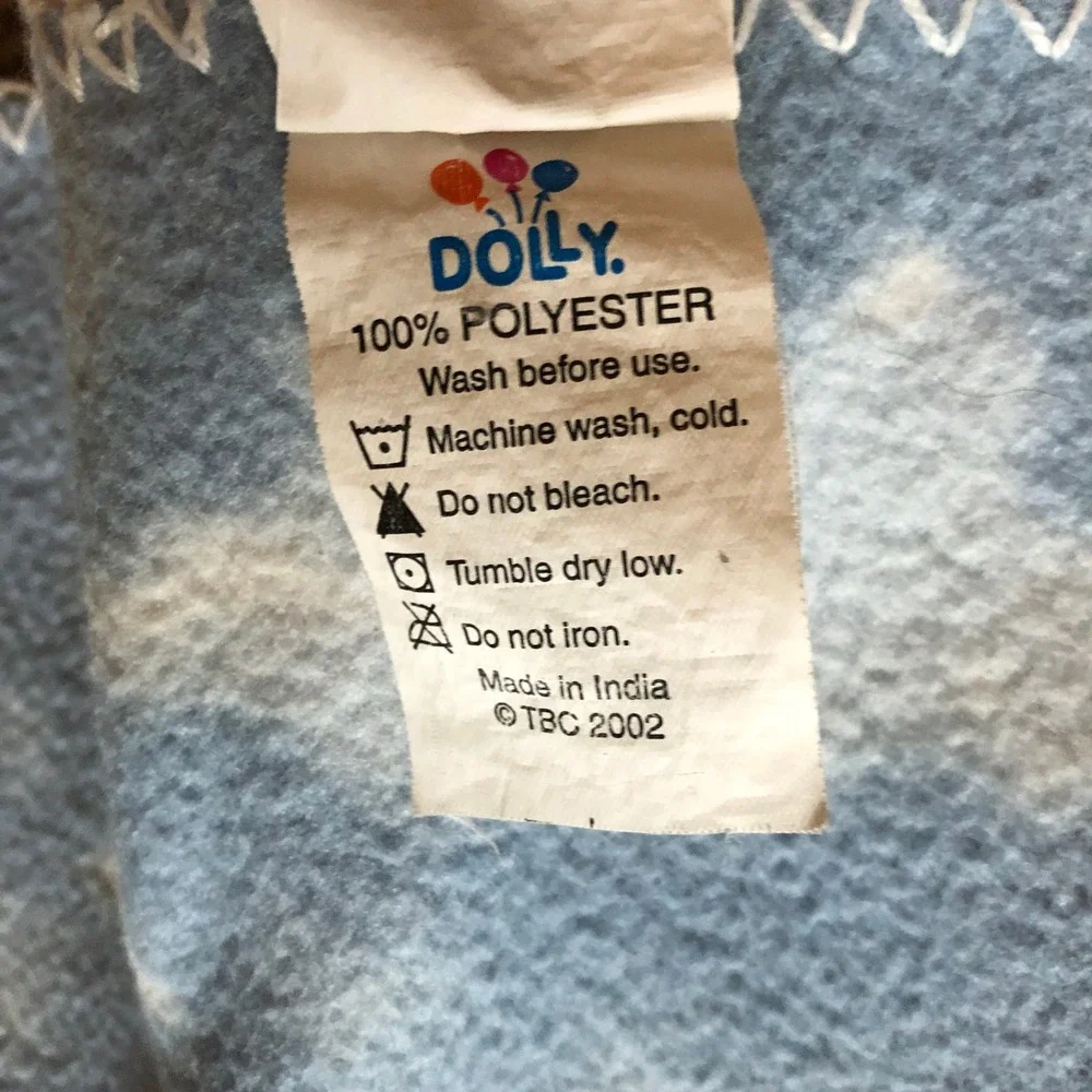 Vintage Dolly Boyds Collection Baby Blanket Blue Sleeping Bear Moon Stars 2002